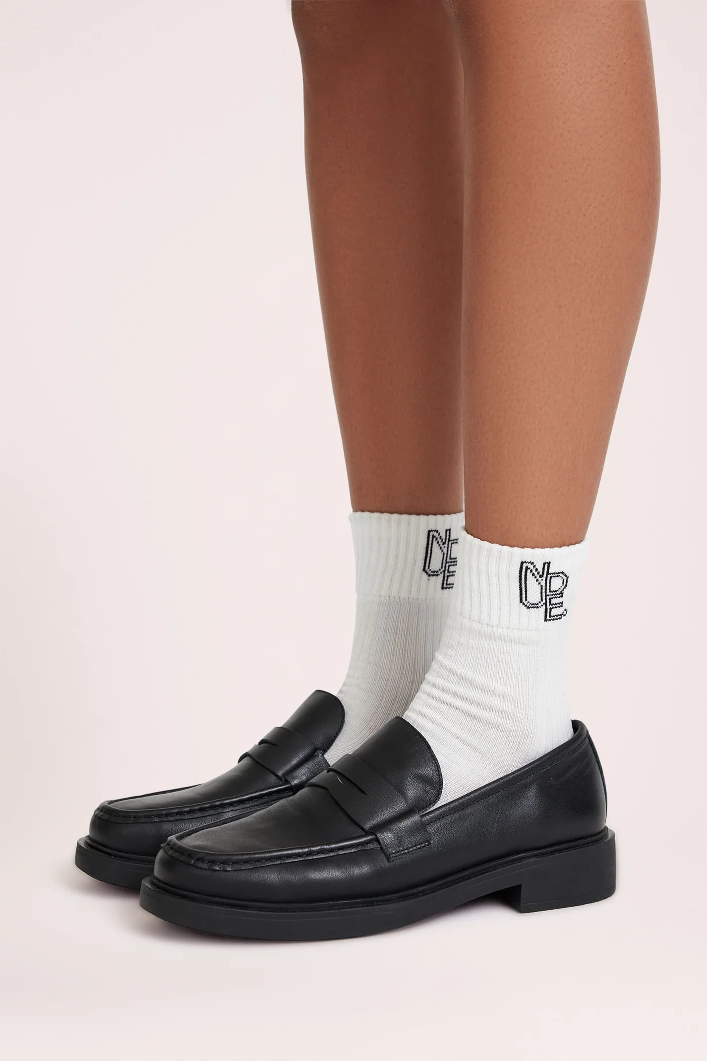 NUDE LUCY  - ALLEGRA LEATHER LOAFER - BLACK