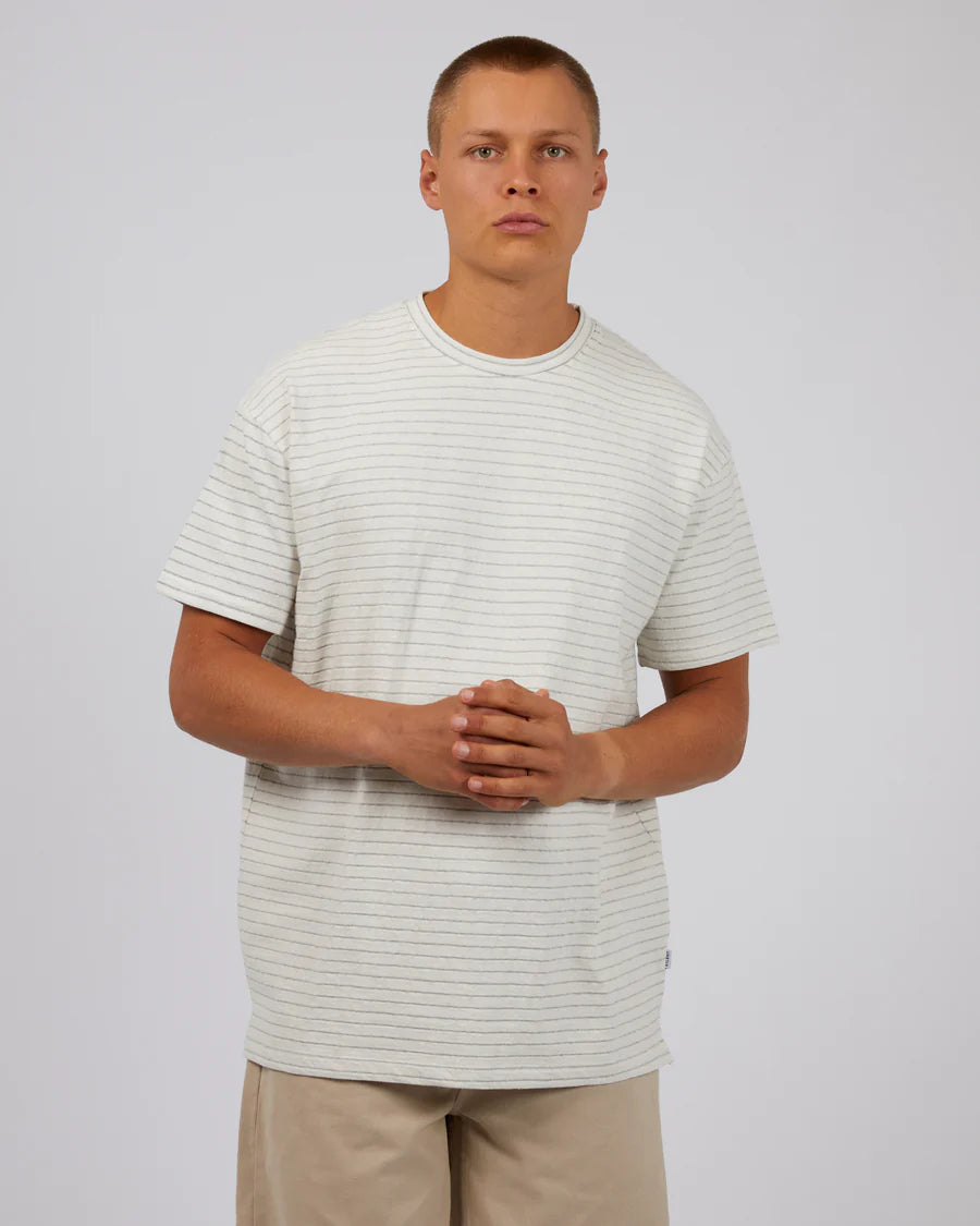 SILENT THEORY - Hugo Stripe Tee - WHITE
