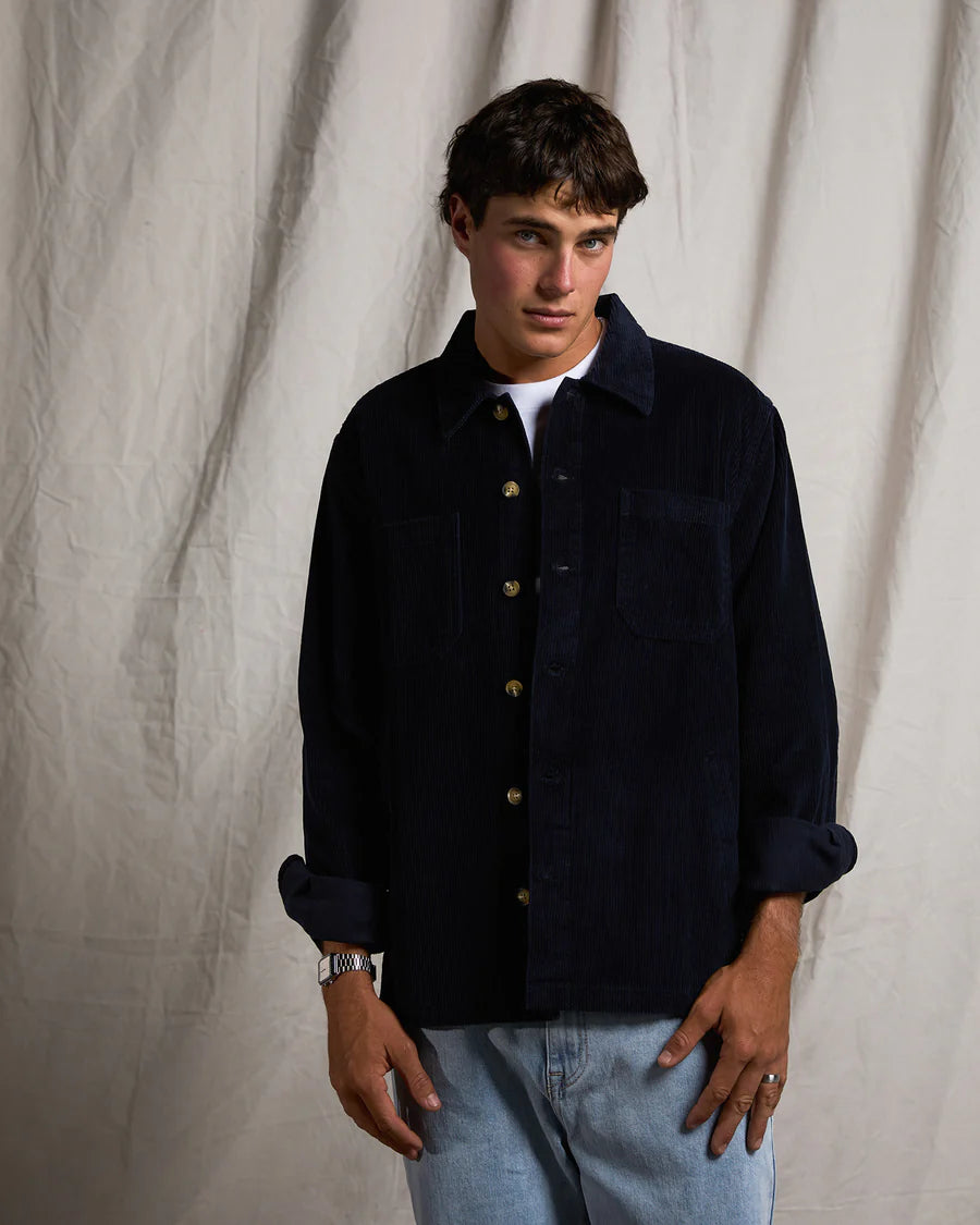 SILENT THEORY - Jameson Cord Shirt - Navy