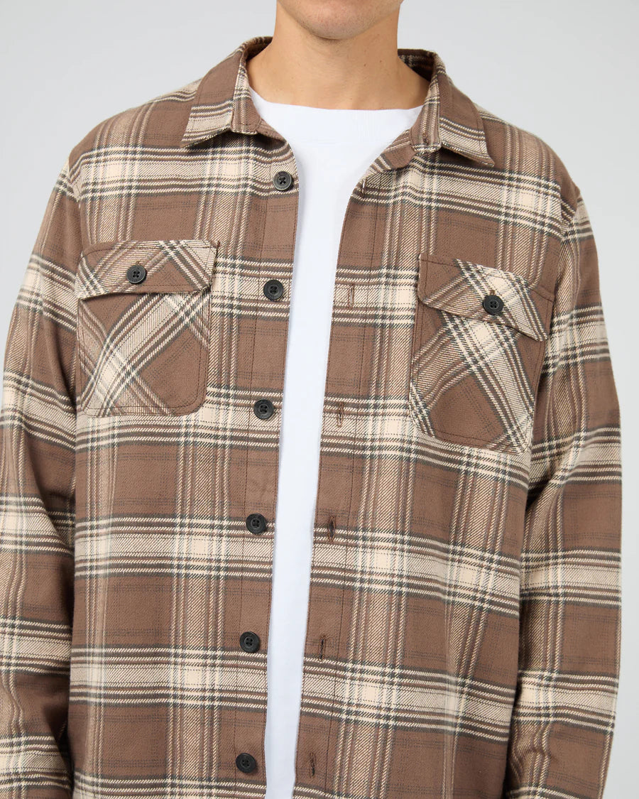 SILENT THEORY - Ranger Flannel Shirt - Chocolate