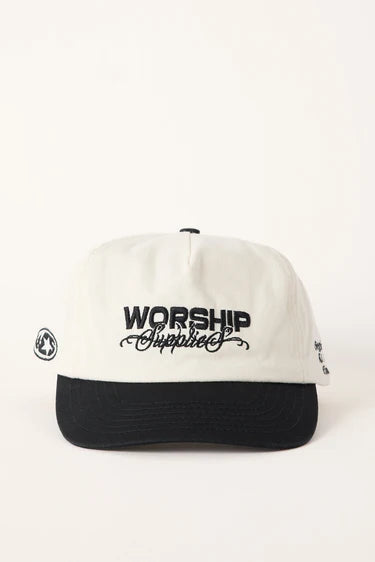 WORSHIP - Toll Free 5 Panel Hat - COCONUT/BLACK
