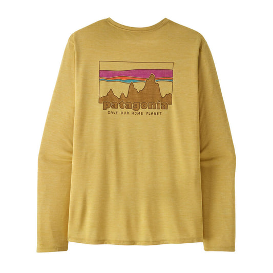 PATAGONIA - M's L/S Cool Cap Daily '73 skyline - Limestone Yellow/Light Limestone Yellow X-Dye
