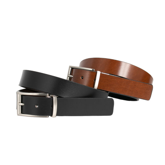 Loop - Sandwich Guy Reversible Leather Belt - Black/Chocolate