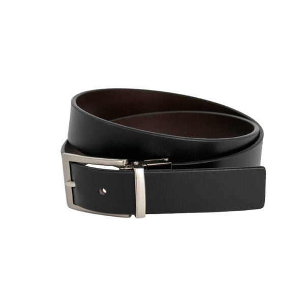 Loop - Sandwich Guy Reversible Leather Belt - Black/Chocolate