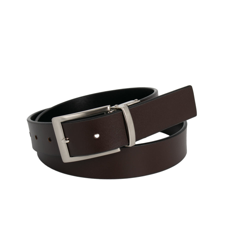 Loop - Sandwich Guy Reversible Leather Belt - Black/Chocolate
