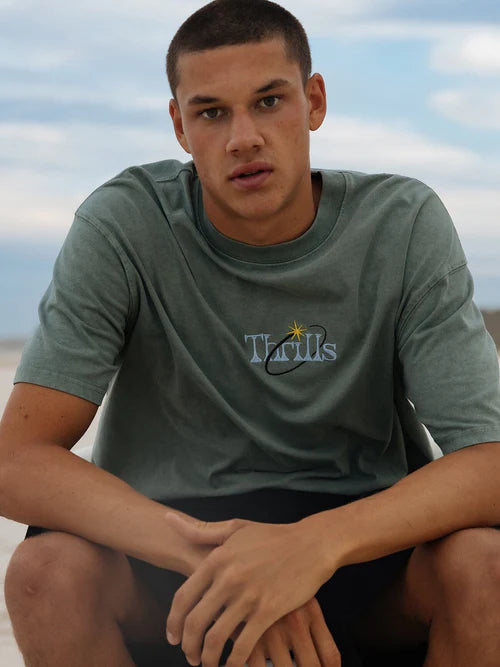 THRILLS - AMBIENT CONNECTIONS BOX FIT OVERSIZE TEE - Chinois Green