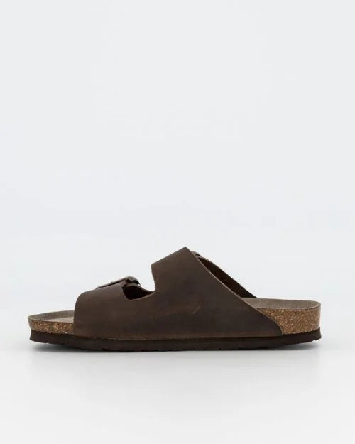 GENUINS - Hawaii Oiled Leather Sandal - BROWN