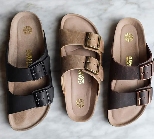 GENUINS - Hawaii Oiled Leather Sandal - BROWN