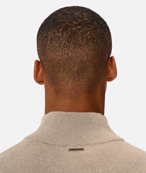 INDUSTRIE - THE LAKEWOOD ZIP NECK KNIT - WHEAT M 24