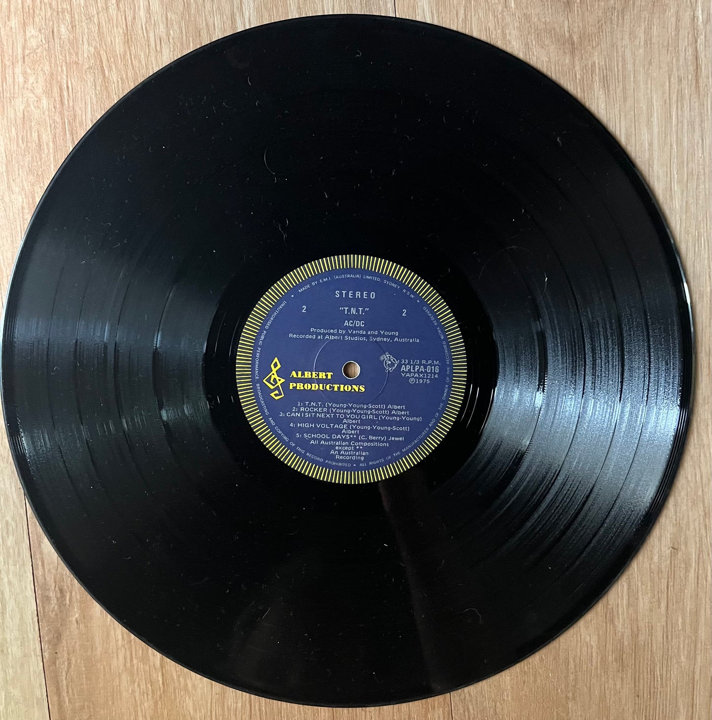 AC/DC T.N.T. 1976 Australia - LP Vinyl Record - Albert Blue Roo Label 1st Press