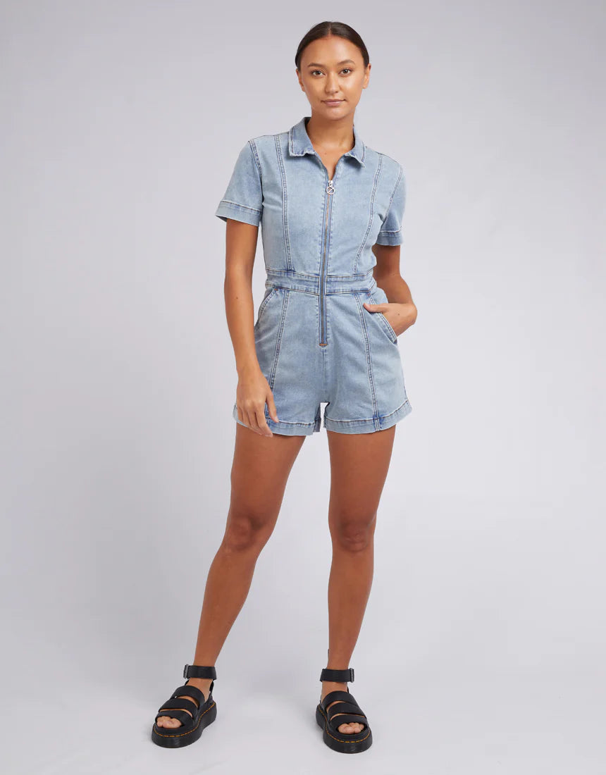 SILENT THEORY - Boston Playsuit - BLUE