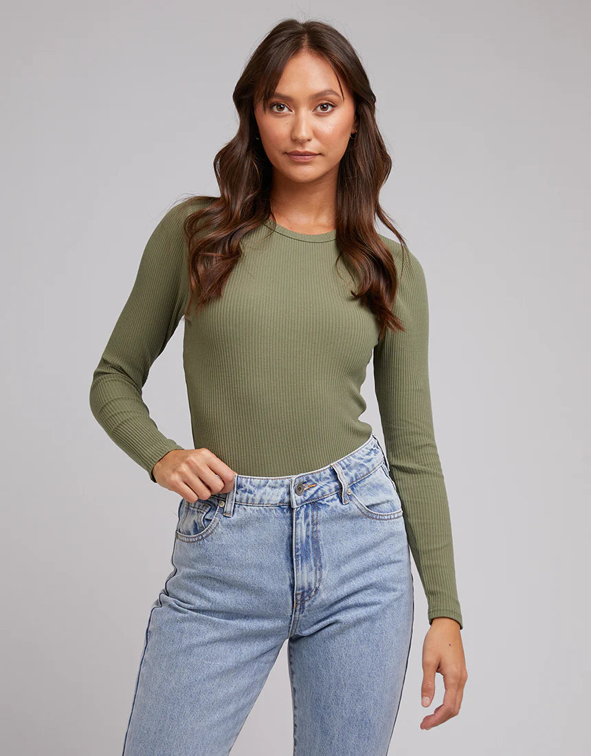 SILENT THEORY - Rib Long Sleeve - Khaki