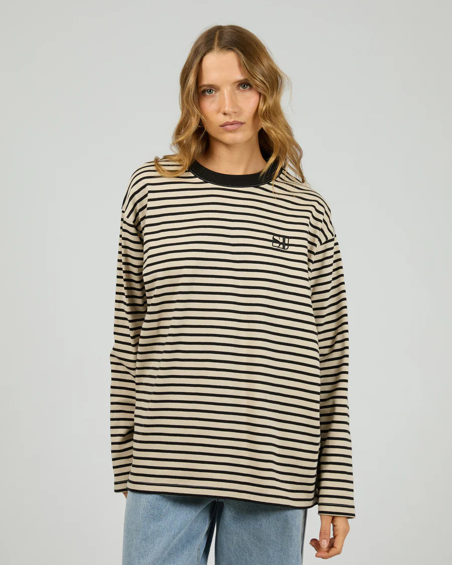 SILENT THEORY - Foundation Stripe Longsleeve Tee - BLACK