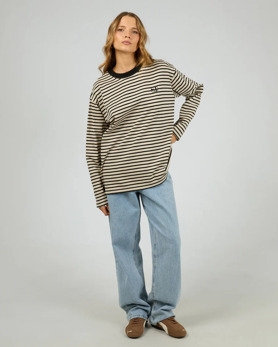 SILENT THEORY - Foundation Stripe Longsleeve Tee - BLACK