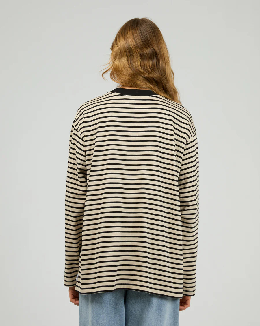 SILENT THEORY - Foundation Stripe Longsleeve Tee - BLACK