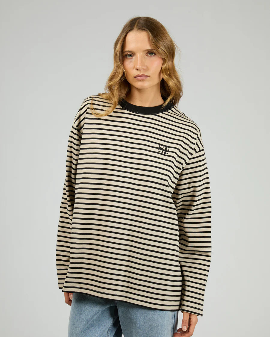 SILENT THEORY - Foundation Stripe Longsleeve Tee - BLACK