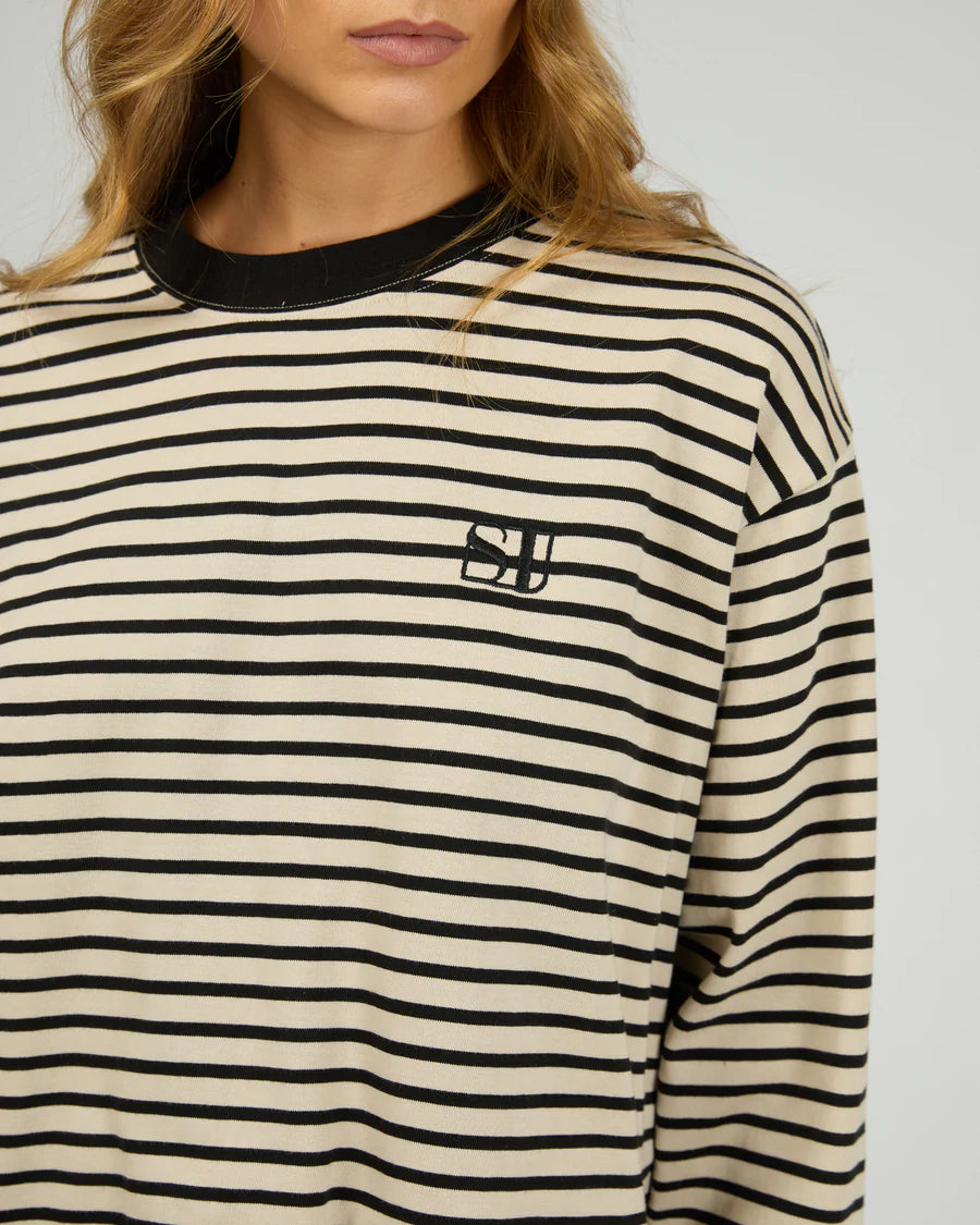 SILENT THEORY - Foundation Stripe Longsleeve Tee - BLACK