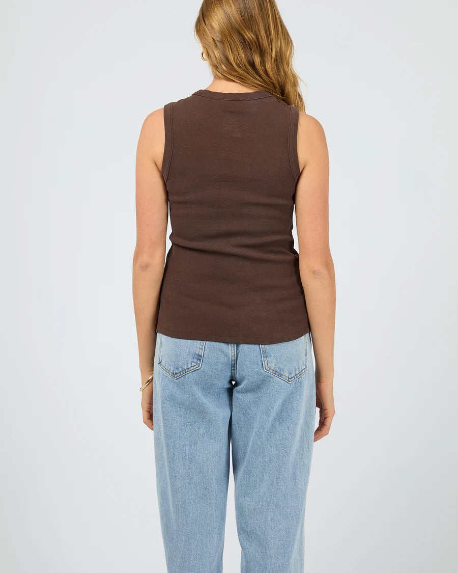 SILENT THEORY - Button Up Tank - CHOCOLATE