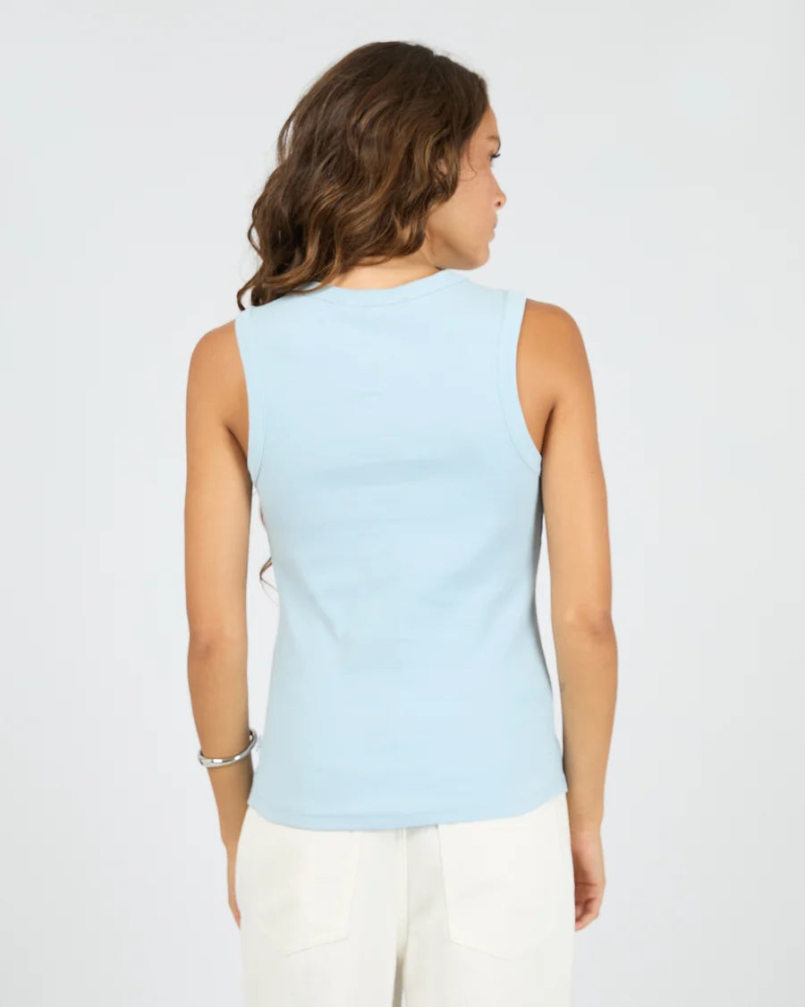 SILENT THEORY - Button Up Tank - LIGHT BLUE