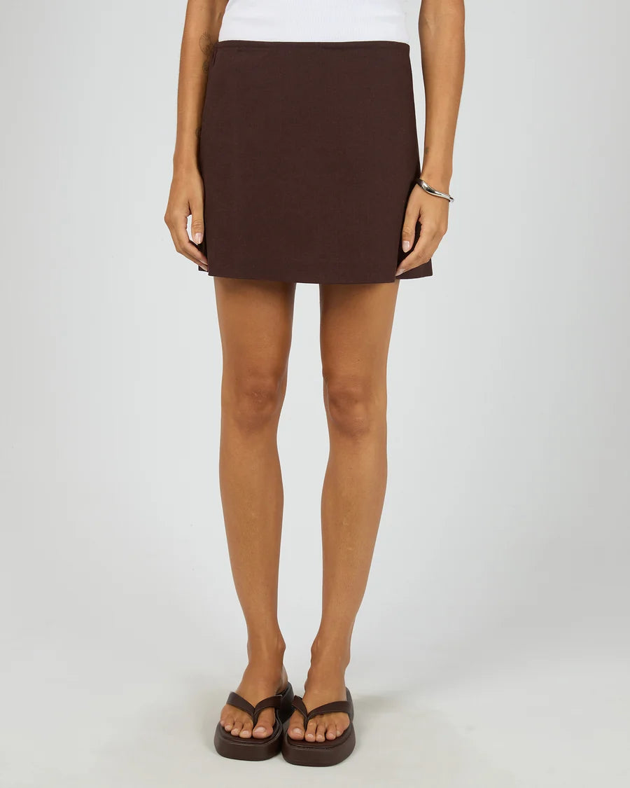 SILENT THEORY - Bowie Mini Skirt - CHOCOLATE