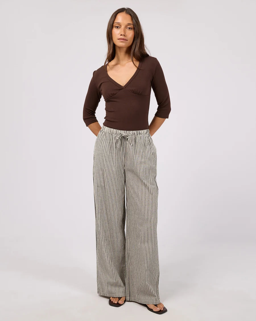 SILENT THEORY - Sunday Tie Waist Pant - BLACK