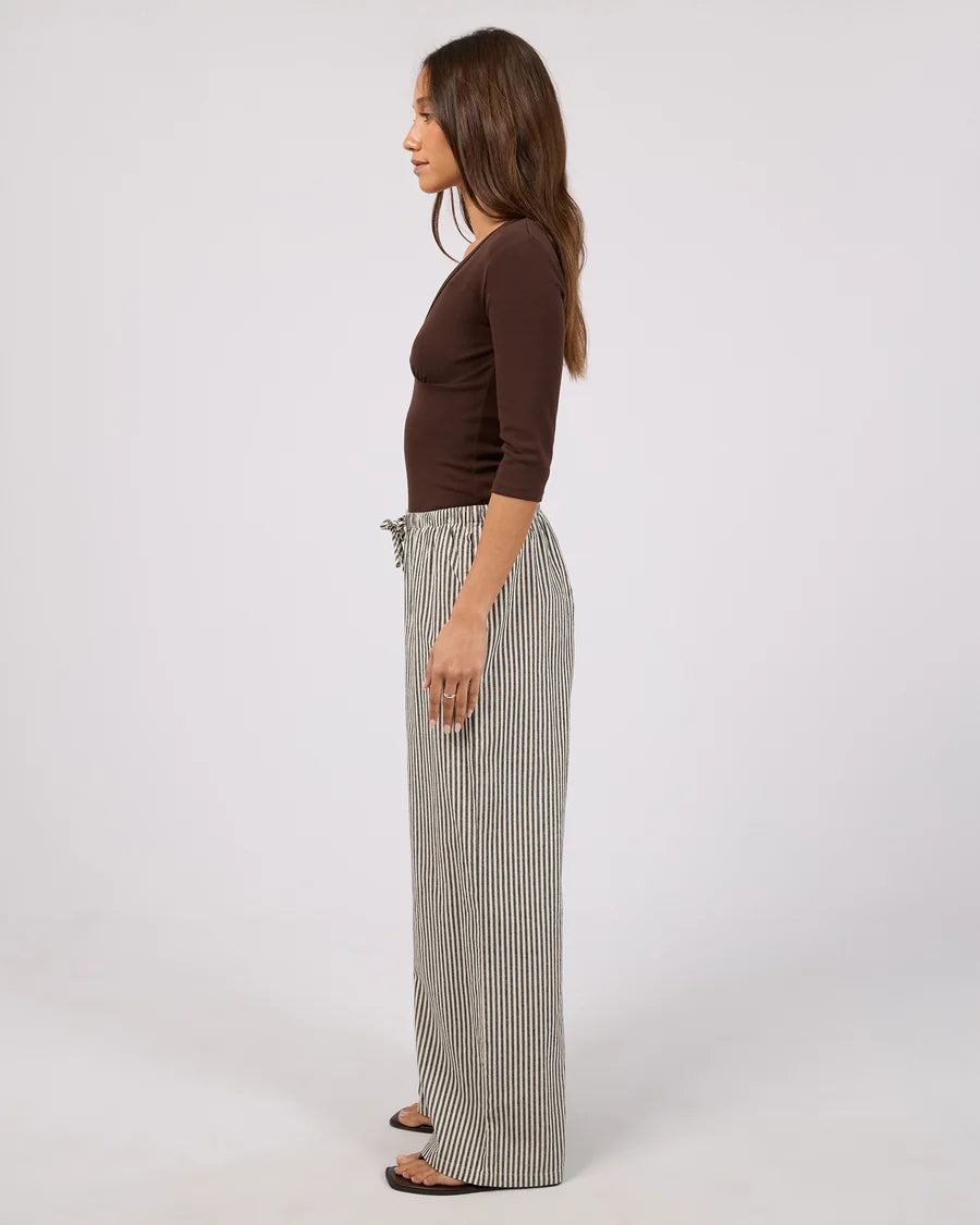 SILENT THEORY - Sunday Tie Waist Pant - BLACK