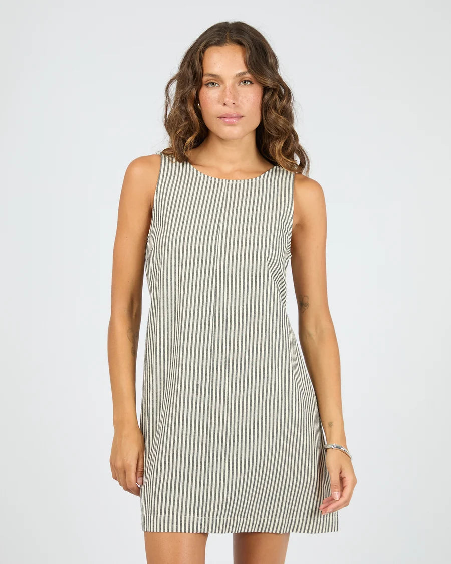SILENT THEORY - Sunday Tie Waist Mini Dress - BLACK