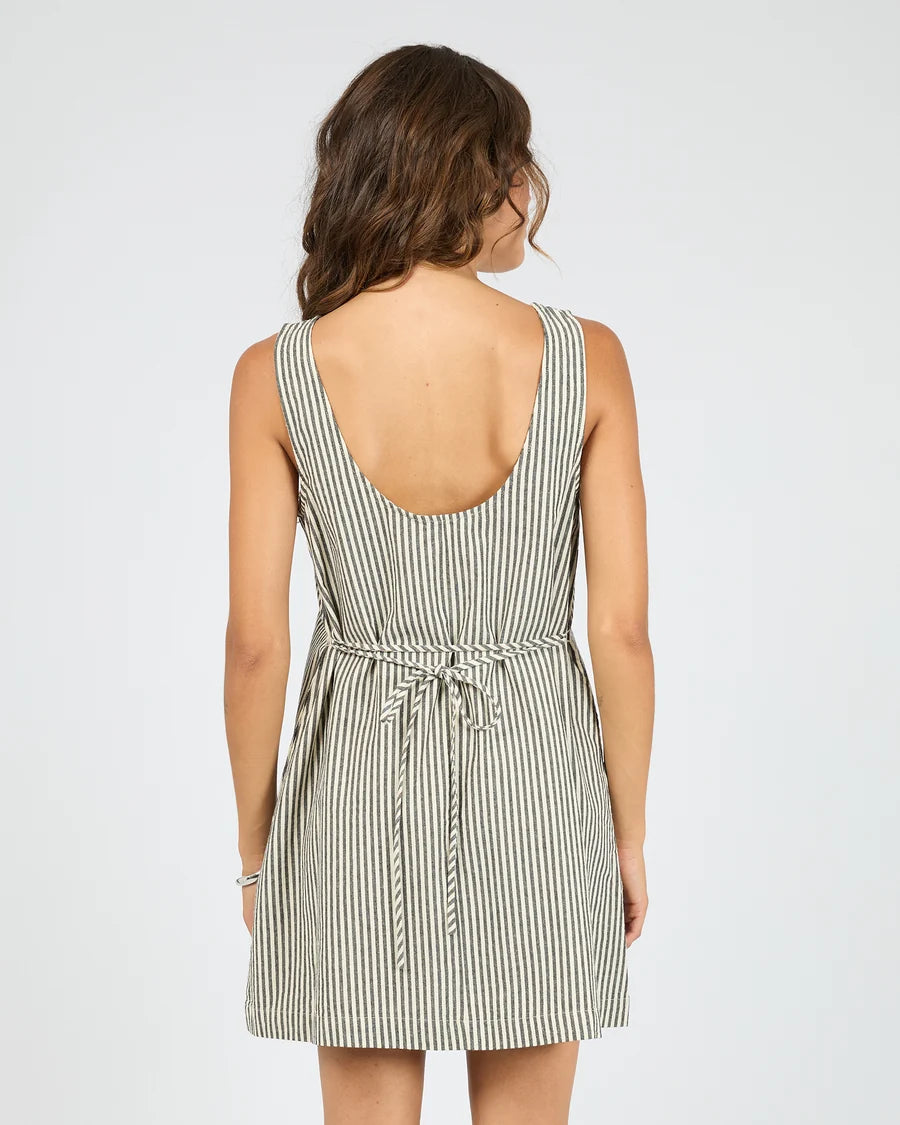 SILENT THEORY - Sunday Tie Waist Mini Dress - BLACK