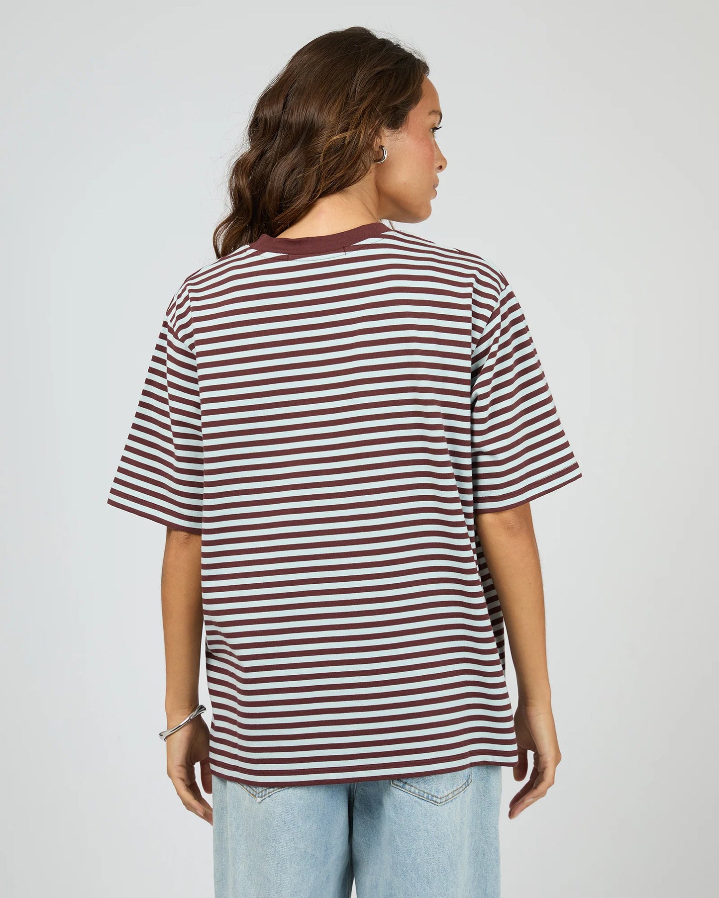 SILENT THEORY - Stripe Short Sleeve Tee - LIGHT BLUE
