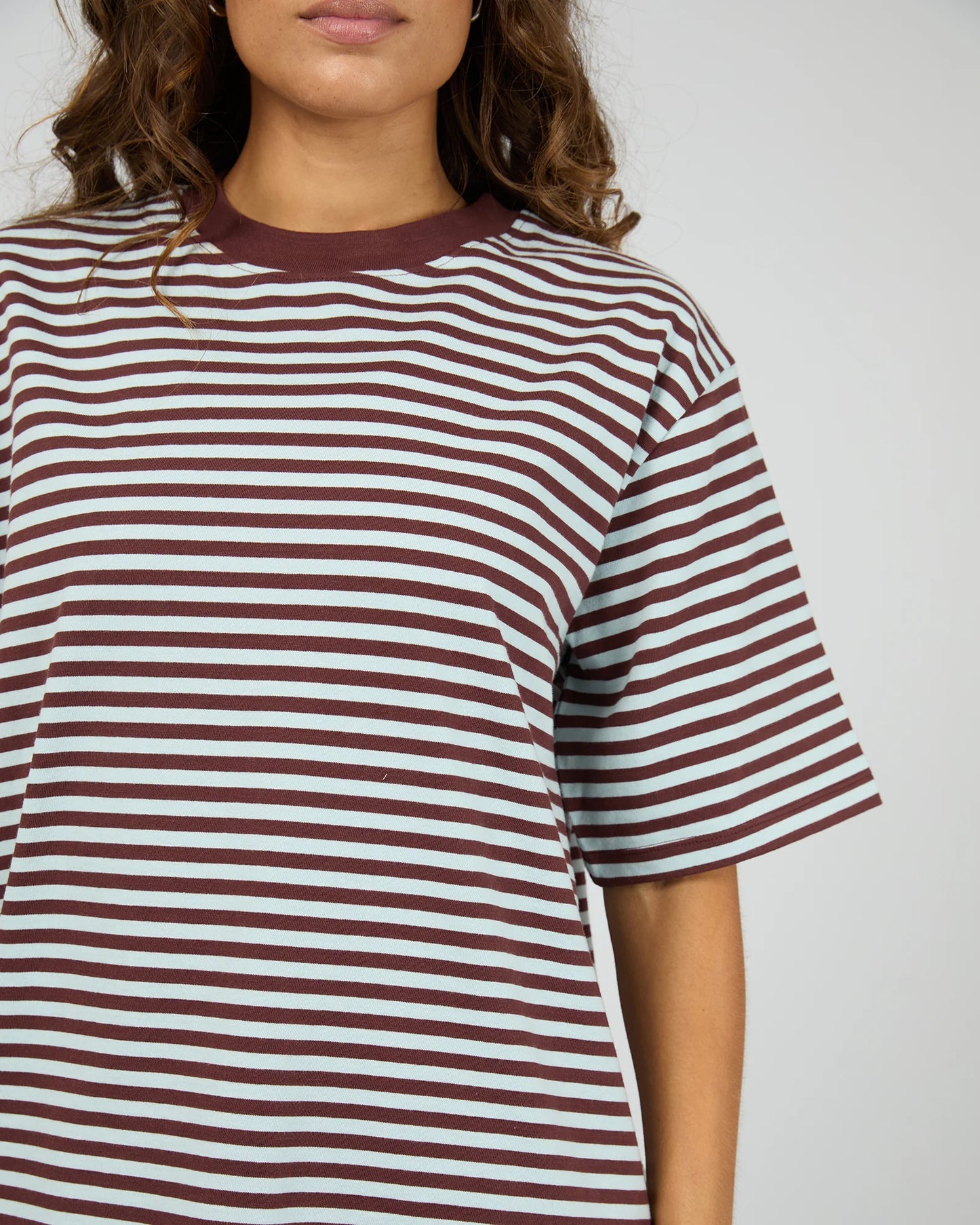 SILENT THEORY - Stripe Short Sleeve Tee - LIGHT BLUE