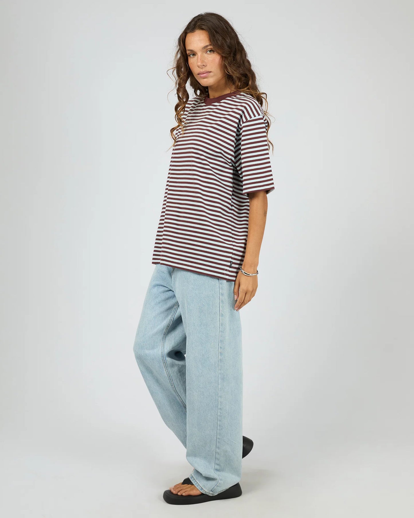 SILENT THEORY - Stripe Short Sleeve Tee - LIGHT BLUE