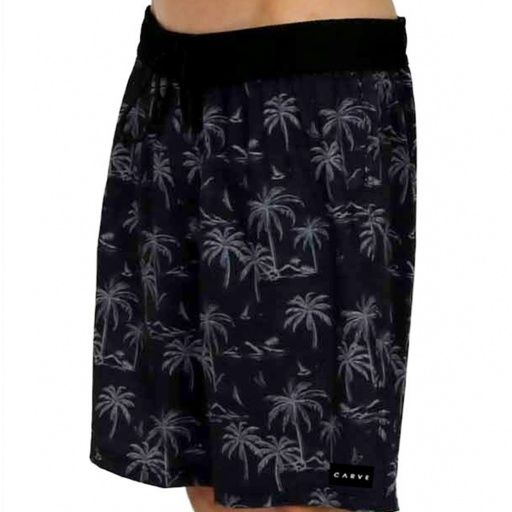 CARVE - Atoll Men's Elastic Waist Boardies - BLACK