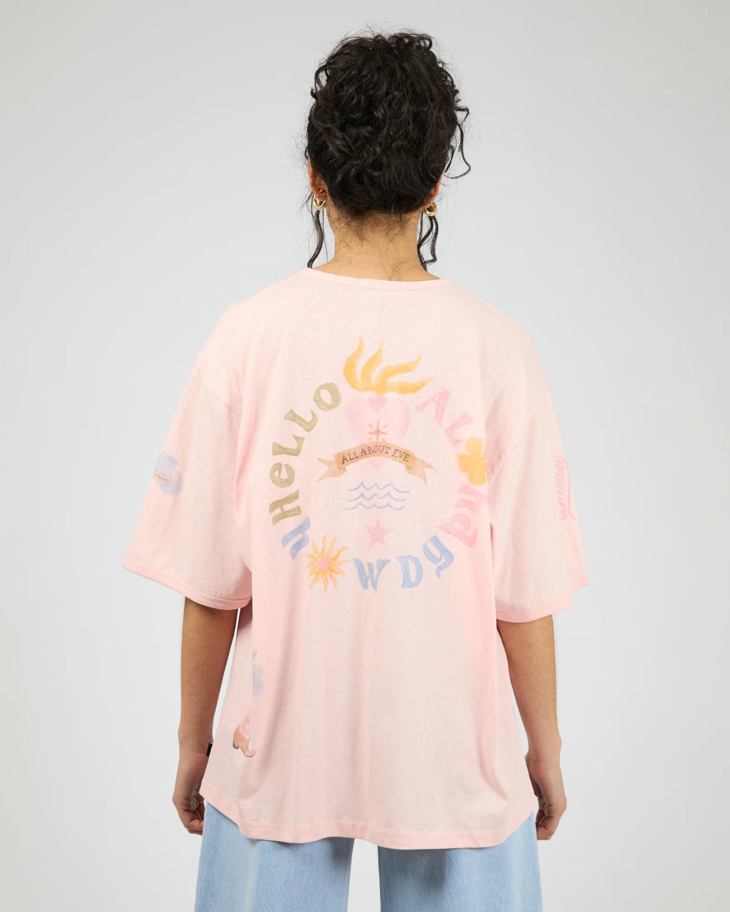 ALL ABOUT EVE - Aloha Howdy Oversized Tee - Pale Pink