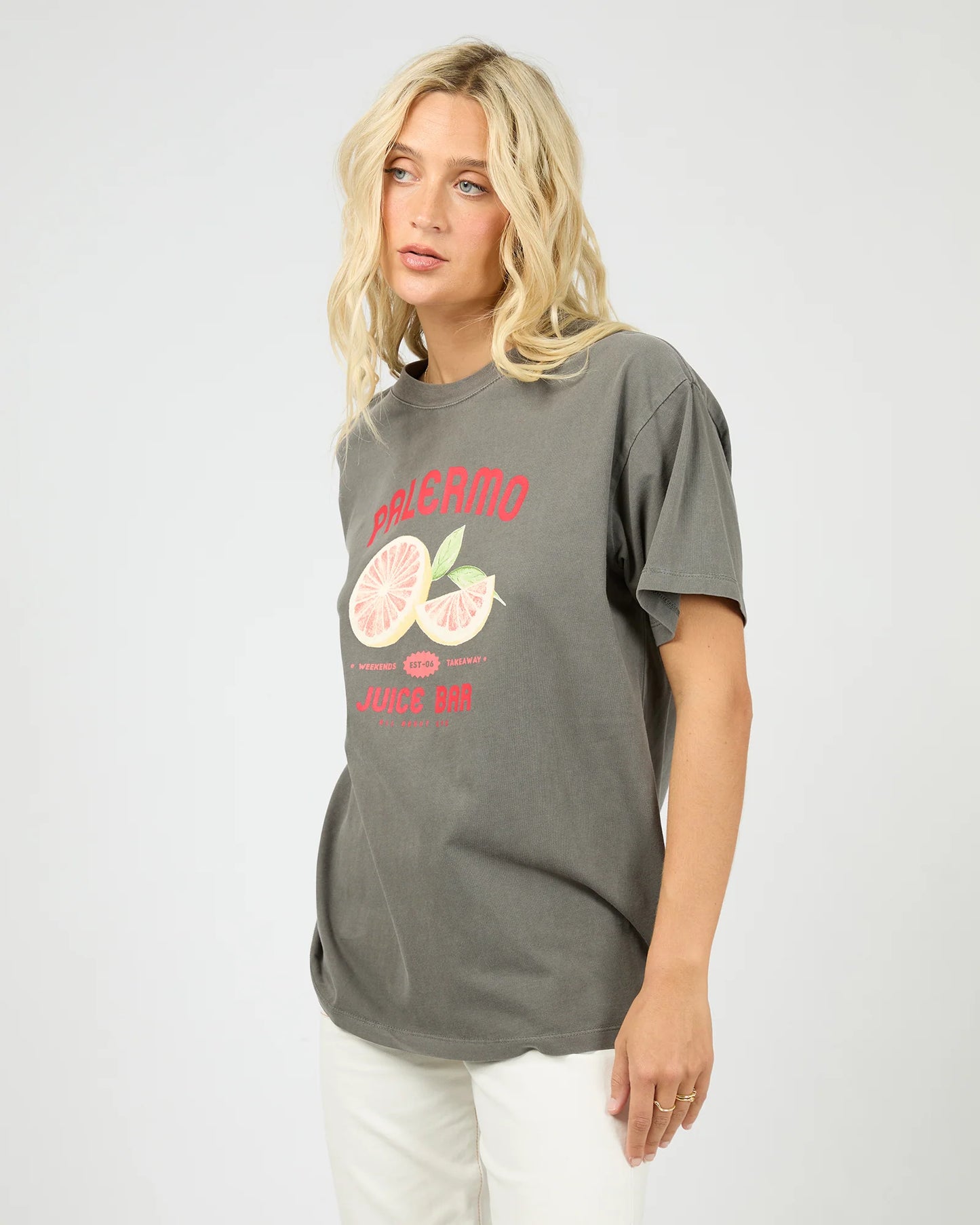 ALL ABOUT EVE - Palermo Relaxed Tee - Charcoal