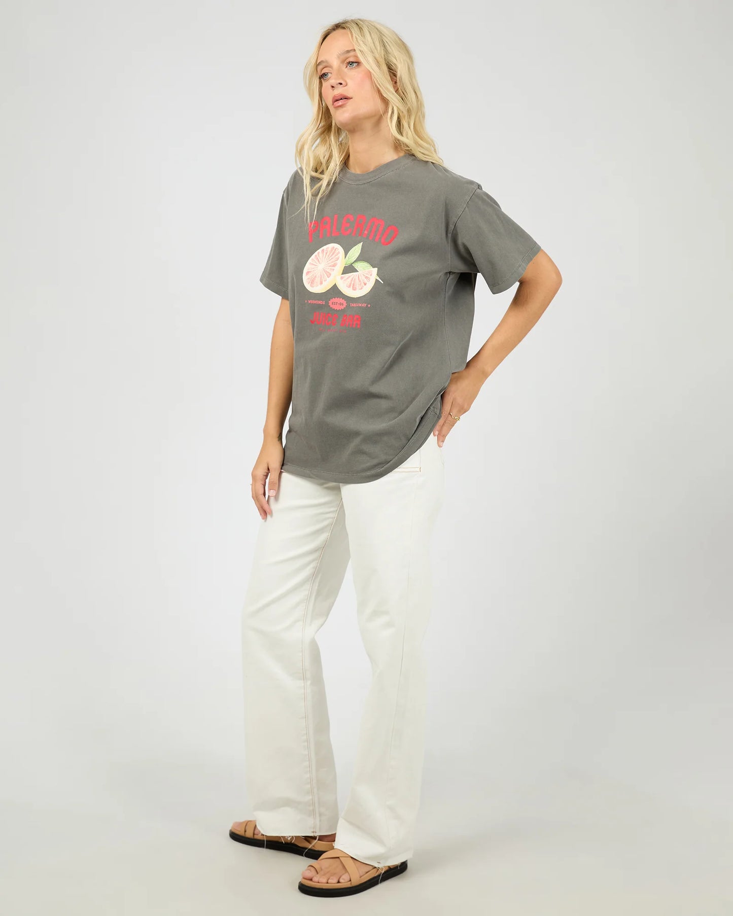 ALL ABOUT EVE - Palermo Relaxed Tee - Charcoal