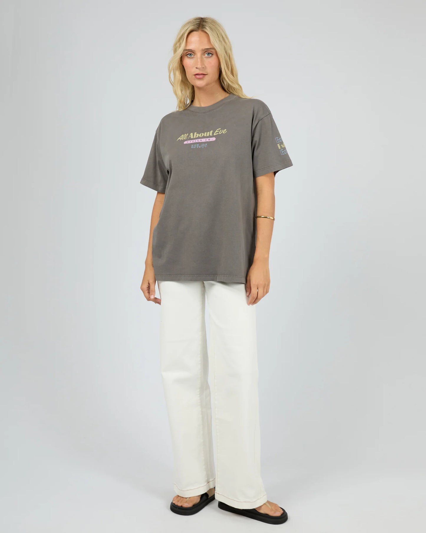All About Eve Vacation Relaxed Tee Charcoal