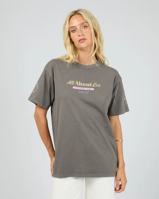 All About Eve Vacation Relaxed Tee Charcoal