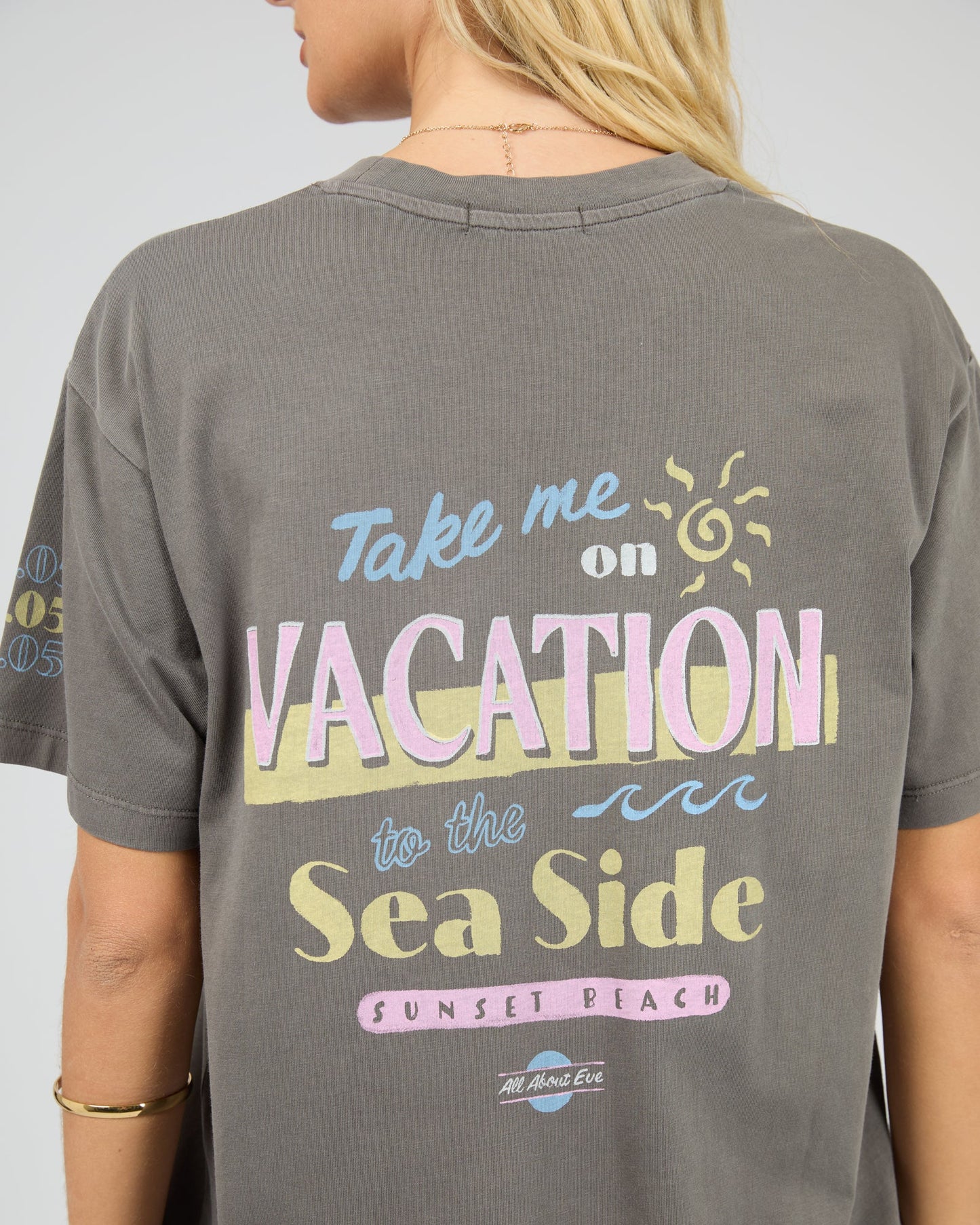 All About Eve Vacation Relaxed Tee Charcoal