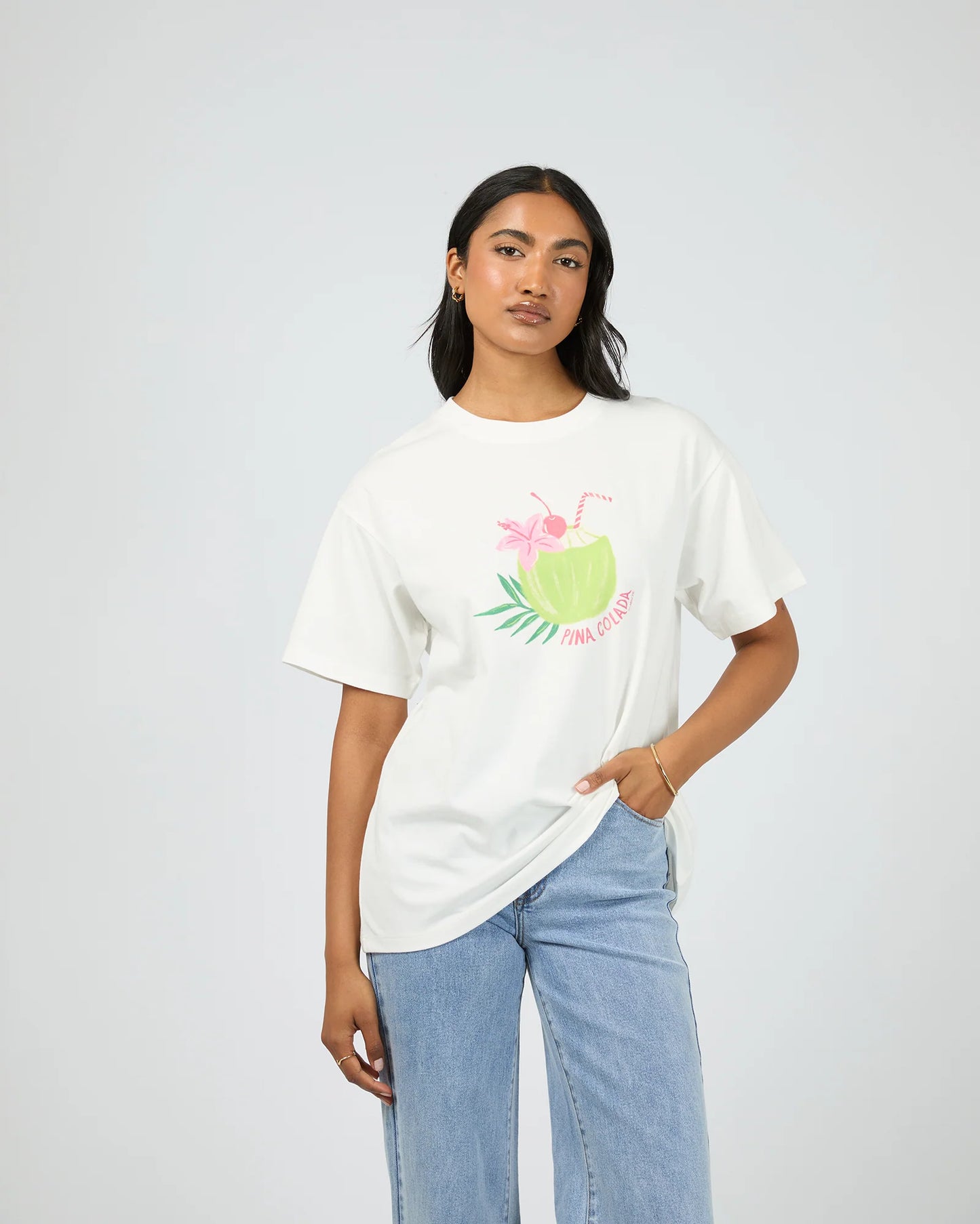 All About Eve - Pina Colada Relaxed Tee Vintage White