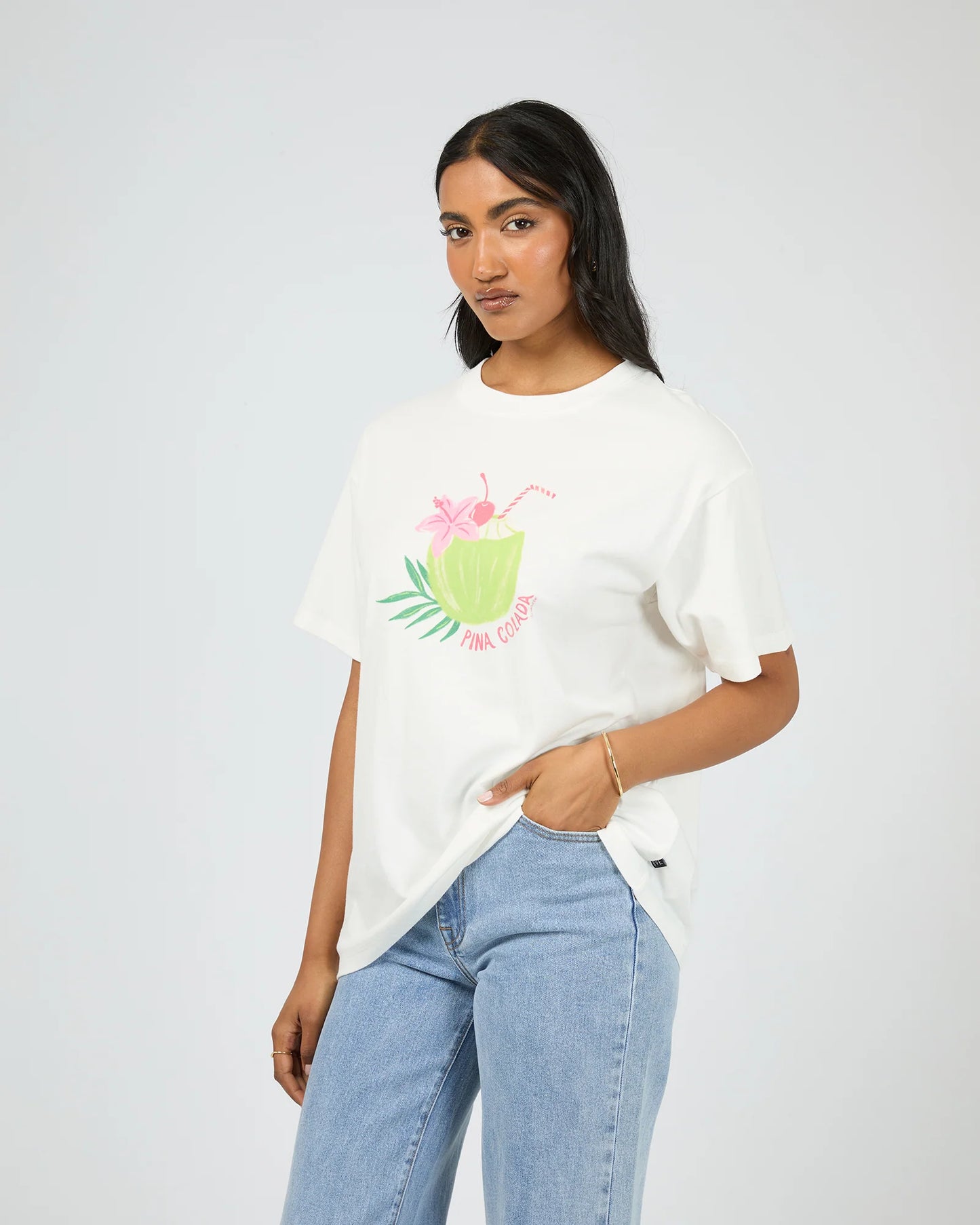 All About Eve - Pina Colada Relaxed Tee Vintage White