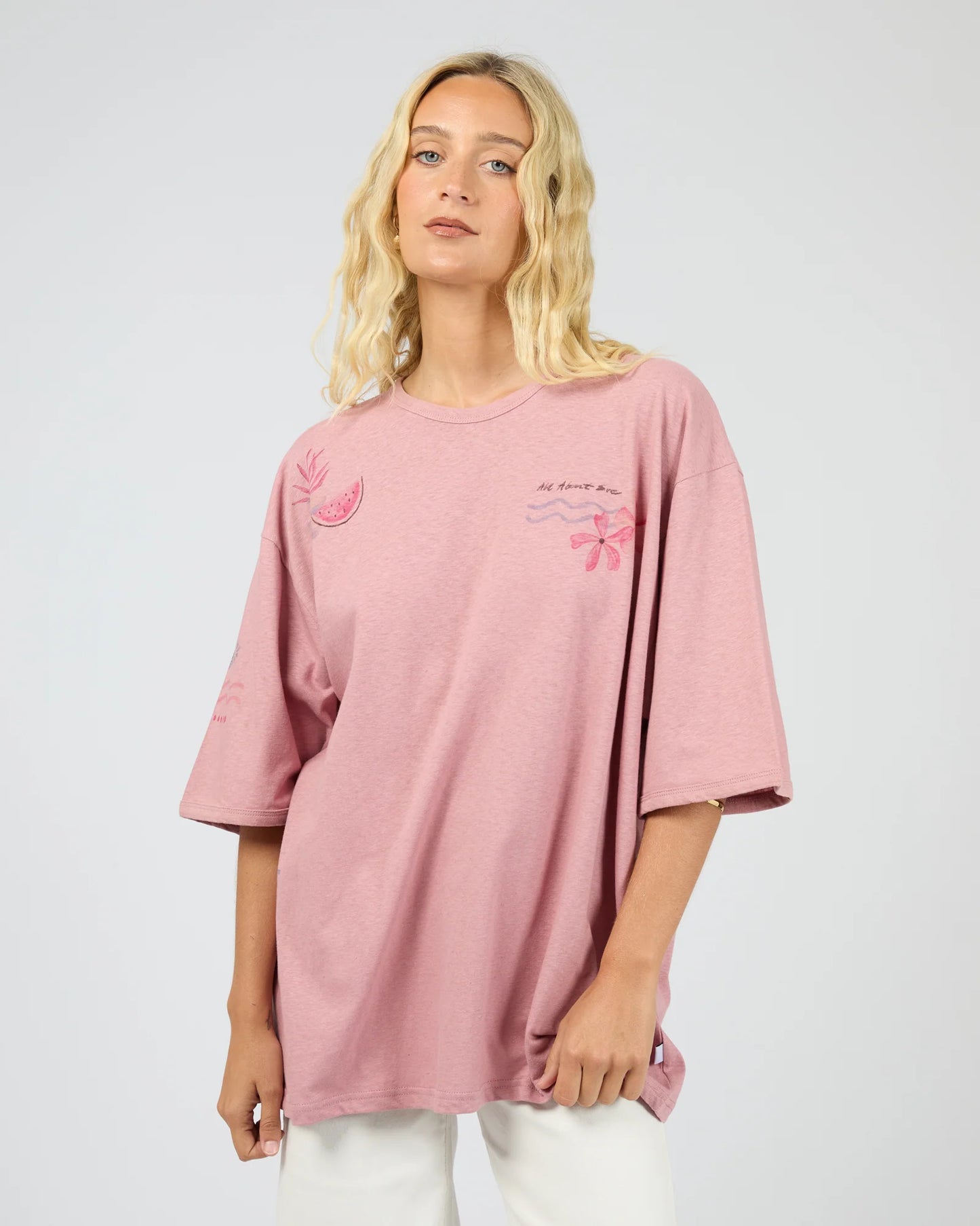 All About Eve - Vacay Oversized Tee - PINK