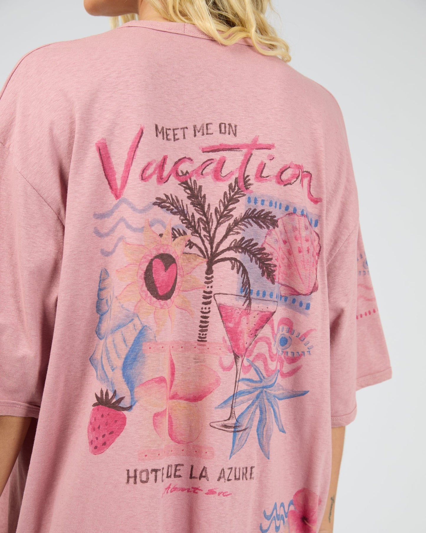 All About Eve - Vacay Oversized Tee - PINK