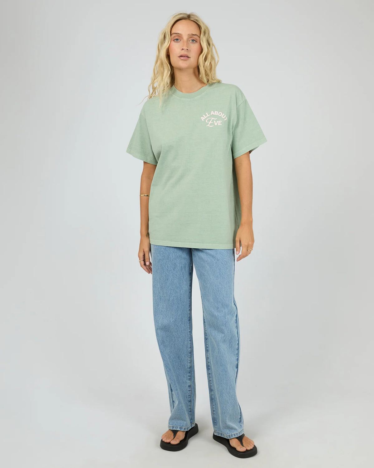 ALL ABOUT EVE - Matcha Club Relaxed Tee - SAGE