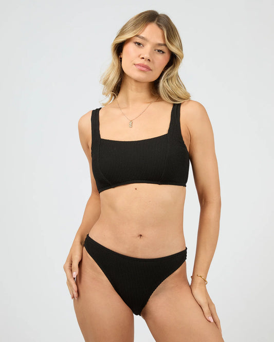 ALL ABOUT EVE -  Phoenix Rib Classic Bikini Bottom - BLACK