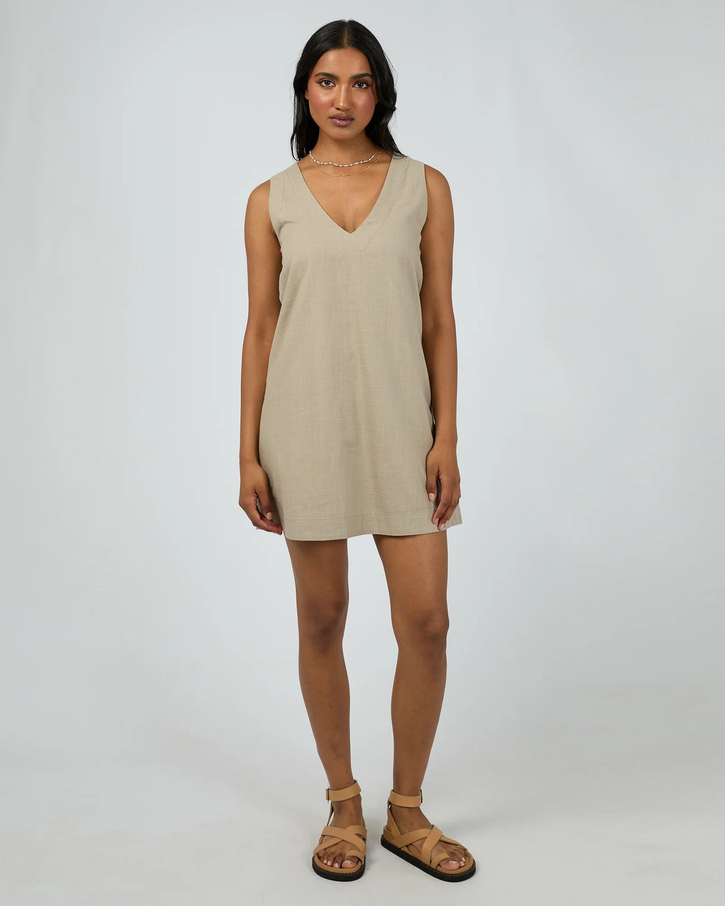 ALL ABOUT EVE - Essential Mini Dress - Stone