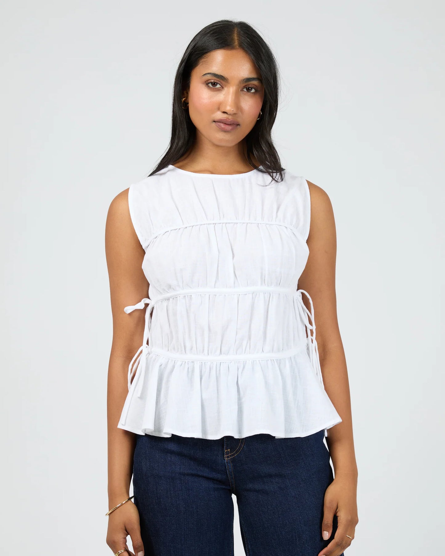 ALL ABOUT EVE - Lou Lou Tie Top - White