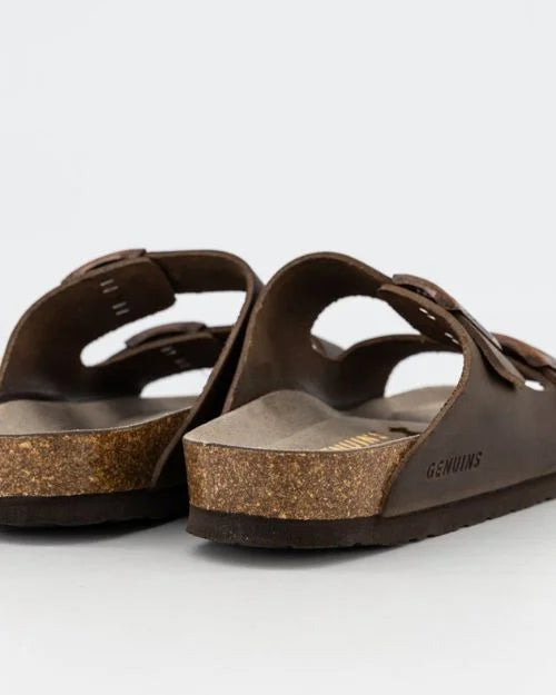 GENUINS - Hawaii Oiled Leather Sandal - BROWN