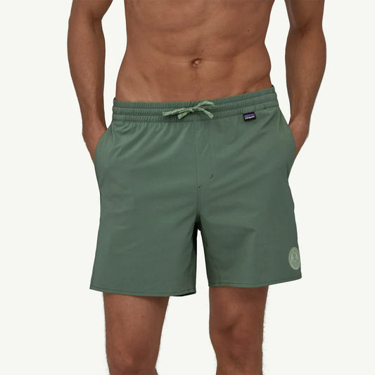 PATAGONIA - Men's Hydropeak Volley Shorts - 16" - Peak Protector Badge: Hemlock Green