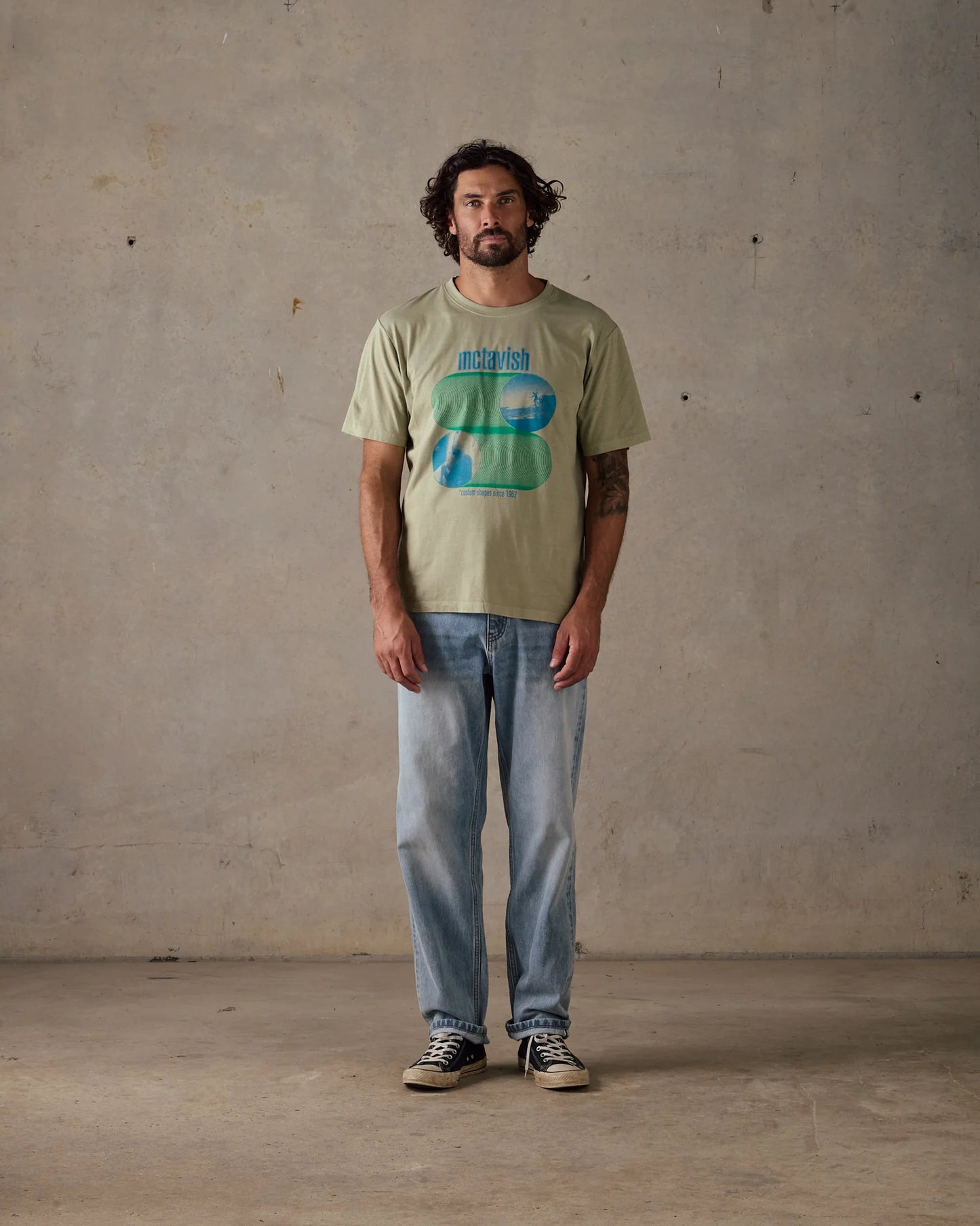 McTAVISH - Waves Tee by Schuyler Beecroft - Light Green