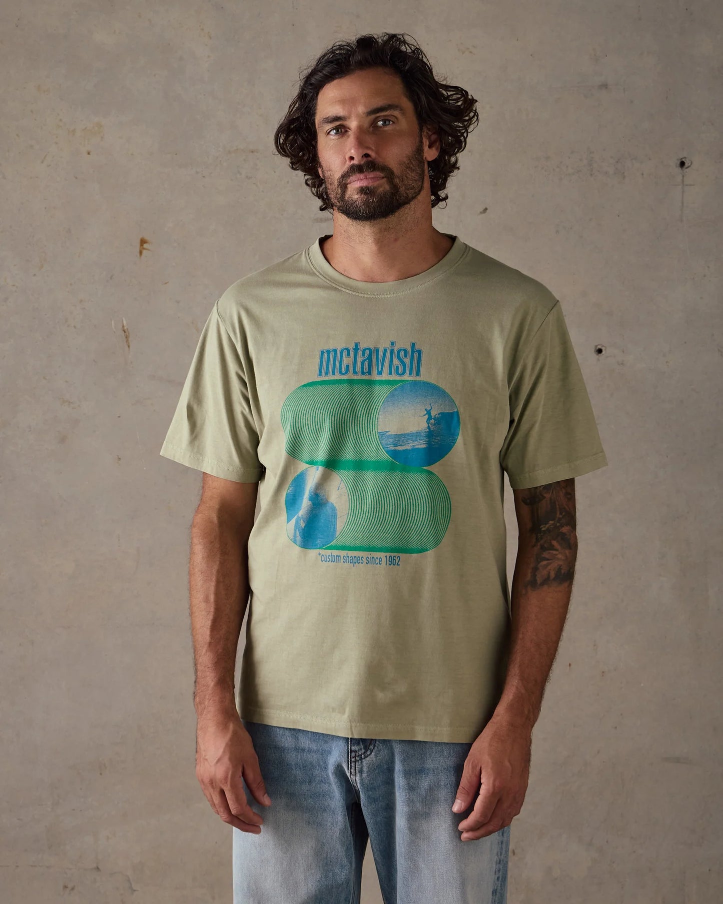 McTAVISH - Waves Tee by Schuyler Beecroft - Light Green